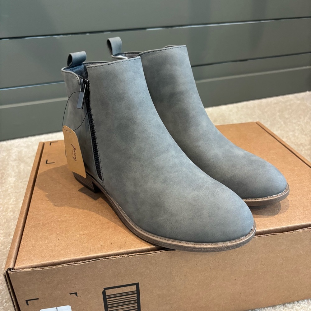 Women’s Jeossy Gray Ankle Boots Side Zipper - Picture 2 of 7
